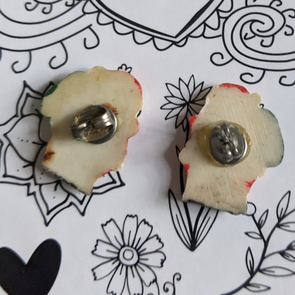 2 Christmas pins and vintage Santa earrings - Picture 3 of 7